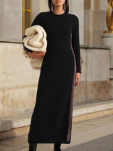 Load image into Gallery viewer, Women's Contrast Color Strip Casual Knit Long Skirt