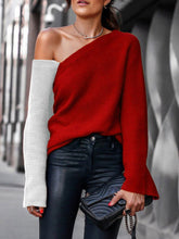 Load image into Gallery viewer, Fashion Simple Color Matching Long Sleeve Sweater