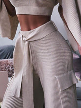 Load image into Gallery viewer, Women'S Casual Solid Color Round Neck Knitted Suit