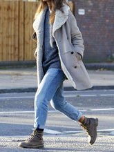Load image into Gallery viewer, Women's Shawl Lapel Double-breasted Long-sleeved Coat