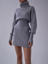 Load image into Gallery viewer, Fashion Casual Long Sleeve Turtleneck Sweater Dress