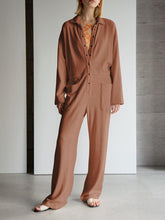 Load image into Gallery viewer, V-neck Long-sleeved Casual Jumpsuit