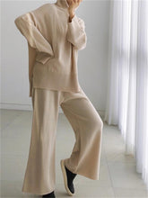 Load image into Gallery viewer, Simple Solid Color Hooded Women'S Knitted Two-Piece Suit