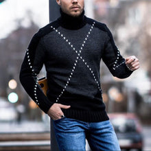 Load image into Gallery viewer, Men'S Fashion Contrast High Neck Long Sleeve Sweater