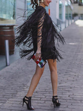 Load image into Gallery viewer, Fashion Casual Long Sleeve Fringed Evening Dress
