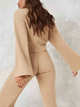 Load image into Gallery viewer, Pure Color Wide Sleeve Knitted Sweater Two-piece