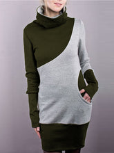 Load image into Gallery viewer, Fashion Color Block High Neck Long Sweatshirt