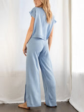 Load image into Gallery viewer, Simple Solid Color Loose Short Sleeve Women'S Knitted Suit