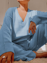 Load image into Gallery viewer, Women'S Casual V-Neck Long-Sleeved Knitted Suit