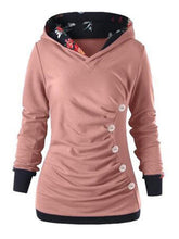 Load image into Gallery viewer, Floral Color Block Print Casual Hoodie Sweatshirt