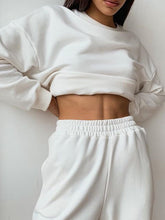 Load image into Gallery viewer, Fashion Round Neck Solid Color Casual Two-piece Suit