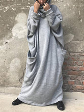 Load image into Gallery viewer, Large Pocket Loose Solid Color High Collar Casual Dress