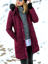 Load image into Gallery viewer, Winter Long Zipper Hooded Warm Jacket with Fur Collar