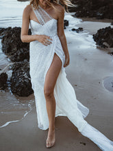 Load image into Gallery viewer, One-shoulder Mesh Long Wedding Dress