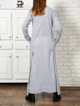 Load image into Gallery viewer, Stitching Fashion Solid Color Pocket Round Neck Dress