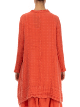 Load image into Gallery viewer, Retro Simple Button Orange Linen Jacket Coat
