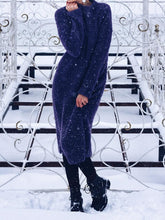 Load image into Gallery viewer, High Neck Solid Color Knitted Maxi Dress