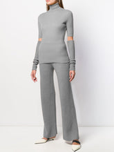 Load image into Gallery viewer, Niche Design Solid Color Split Sleeves Solid Color Women'S Knitted Suit