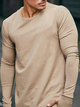 Load image into Gallery viewer, Casual Solid Color Round Neck Loose Long Sleeve T-Shirt