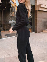 Load image into Gallery viewer, Fashionable Solid Color Casual High-Neck Women'S Knitted Suit