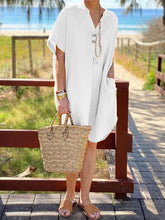 Load image into Gallery viewer, Simple casual loose short sleeve dress