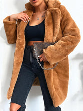 Load image into Gallery viewer, Faux Lapel Plus Fleece Coat