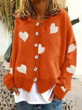 Load image into Gallery viewer, Women's Winter Long-sleeved Knitted Cardigan with Love Pattern