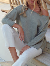 Load image into Gallery viewer, Off-shoulder Long-sleeved Solid Color Casual Suit