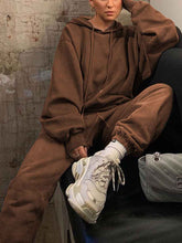 Load image into Gallery viewer, Casual Hooded Sweatshirt Loose Two-piece Suit
