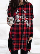 Load image into Gallery viewer, Christmas Cute Deer Print T-Shirt Dress