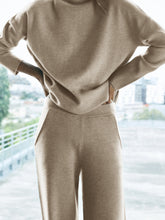 Load image into Gallery viewer, Pure Color High Collar Fashion Casual Two-piece Suit