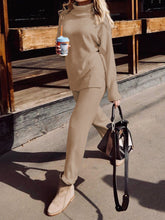 Load image into Gallery viewer, Fashion Turtleneck Sweater Two-Piece Suit