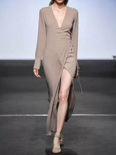 Load image into Gallery viewer, Fashion Long Sleeve V-neck Elegant Dress