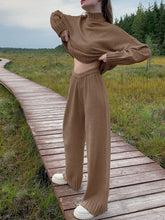 Load image into Gallery viewer, Casual Solid Color Loose Knit Two-piece Suit
