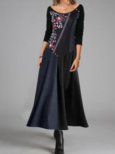 Load image into Gallery viewer, Elegant Retro Round Neck Floral Dress