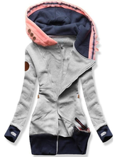 Load image into Gallery viewer, Autumn And Winter Ladies Hooded Casual Color Matching Jacket