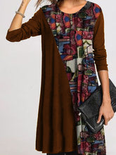 Load image into Gallery viewer, Casual Color Block Tunic Round Neckline Dress