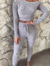 Load image into Gallery viewer, off the Shoulder Top Solid Color Pants Suit