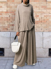 Load image into Gallery viewer, Fashion High Collar Loose Solid Color Ladies Two-piece Suit