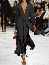 Load image into Gallery viewer, Fashion Casual Loose Solid Color Pleated Dress