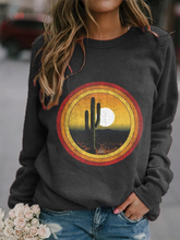 Load image into Gallery viewer, Cactus In the Sunset Printed Pullover Sweatshirt