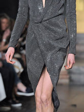 Load image into Gallery viewer, Fashion Long Sleeve V-neck Evening Dress