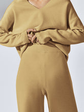 Load image into Gallery viewer, V-Neck Solid Color Irregular Hem Knitted Suit