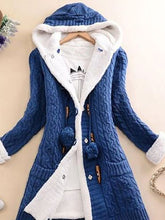 Load image into Gallery viewer, Women's Double-breasted Disc Button Contrast Color Cotton Coat