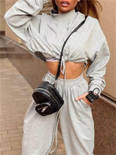 Load image into Gallery viewer, Niche Solid Color Umbilical Strap Women'S Casual Suit