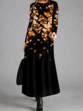 Load image into Gallery viewer, Vintage Elegant Flower Long Sleeve Round Neck Dress