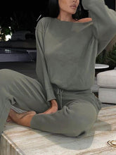 Load image into Gallery viewer, Fashion Long Sleeve Round Neck Solid Color Casual Two-piece Suit