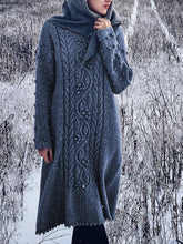 Load image into Gallery viewer, Turtleneck Solid Color Knitted Tassel Dress