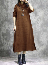 Load image into Gallery viewer, Retro High-Neck Casual Women'S Sweater Dress