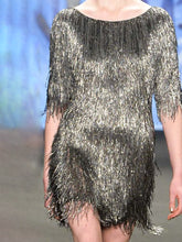 Load image into Gallery viewer, Fashion Solid Color Sexy Tassel Evening Dress